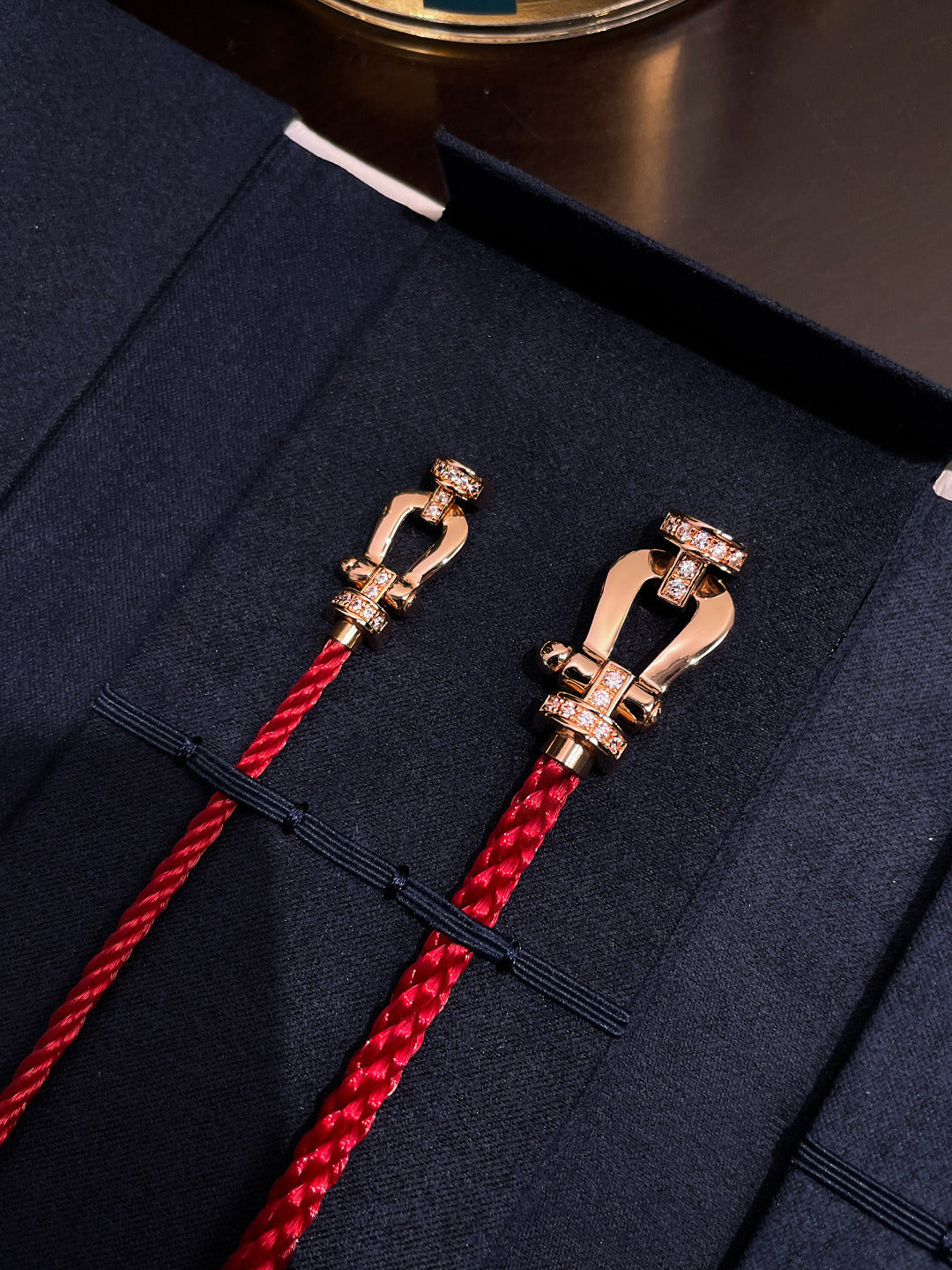 [Marin-Jewelry]FORCE 10 HALF DIAMOND PINK GOLD RED CORDERI LARGE AND MEDIUM MODEL
