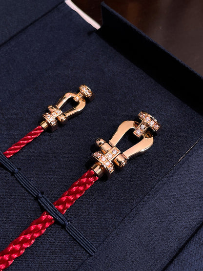 [Marin-Jewelry]FORCE 10 HALF DIAMOND PINK GOLD RED CORDERI LARGE AND MEDIUM MODEL