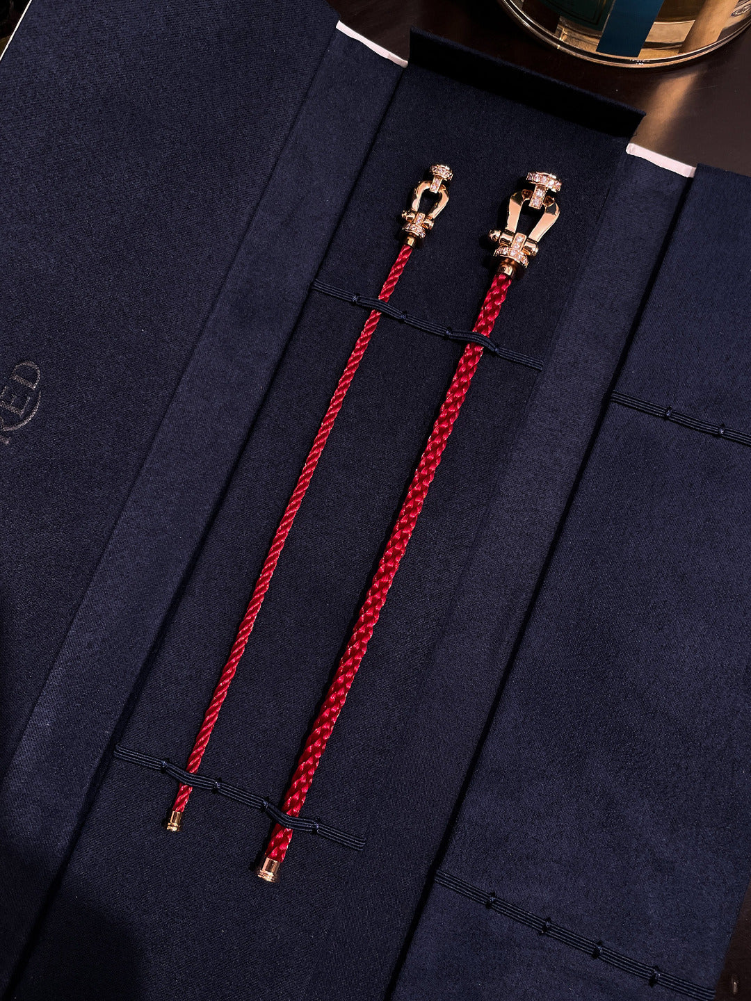 [Marin-Jewelry]FORCE 10 HALF DIAMOND PINK GOLD RED CORDERI LARGE AND MEDIUM MODEL