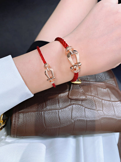 [Marin-Jewelry]FORCE 10 HALF DIAMOND PINK GOLD RED CORDERI LARGE AND MEDIUM MODEL