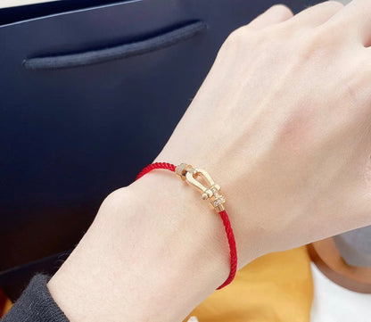 [Marin-Jewelry]FORCE 10 HALF DIAMOND PINK GOLD RED CORDERI LARGE AND MEDIUM MODEL