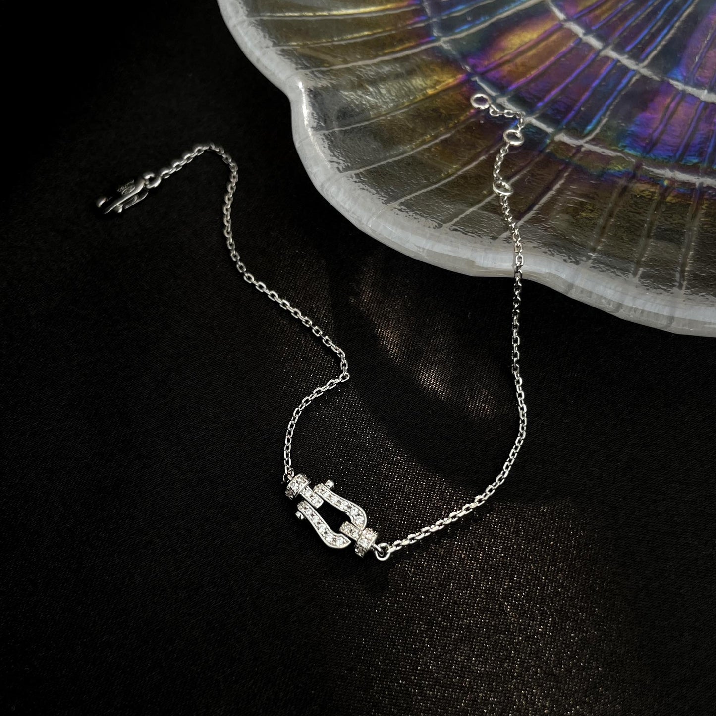 [Marin-Jewelry]FORCE 10 FULL DIAMOND BUCKLE CHAIN LINK MINI MODEL
