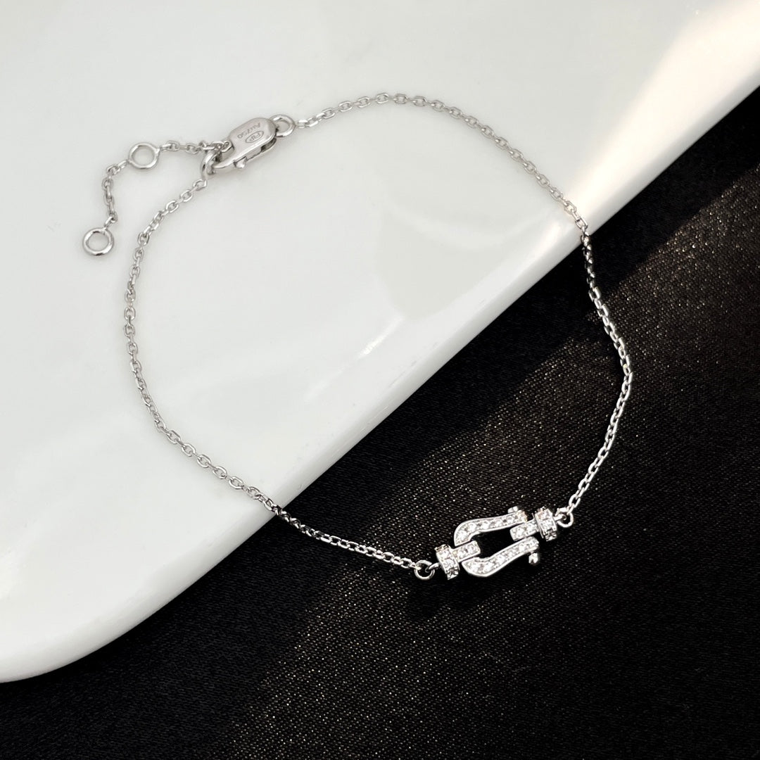 [Marin-Jewelry]FORCE 10 FULL DIAMOND BUCKLE CHAIN LINK MINI MODEL