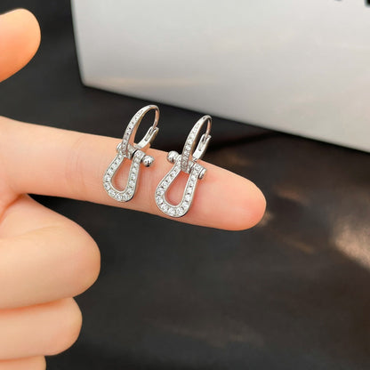 [Marin-Jewelry]FORCE 10 FULL DIAMOND DROP EARRINGS MEDIUM MODEL
