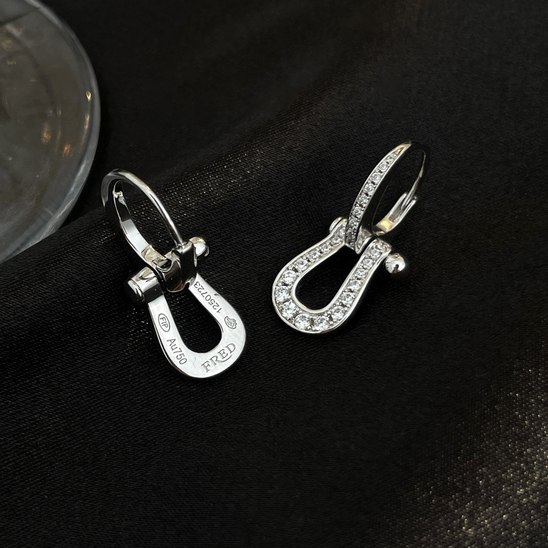 [Marin-Jewelry]FORCE 10 FULL DIAMOND DROP EARRINGS MEDIUM MODEL