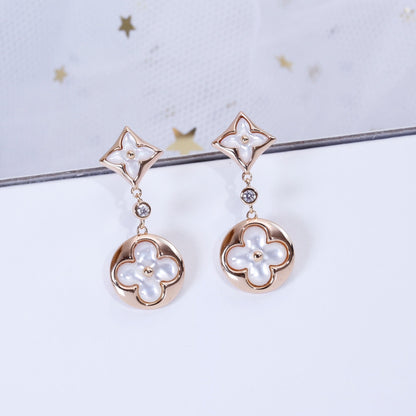 [Marin-Jewelry]STAR AND SUN PINK GOLD MOP DROP EARRINGS