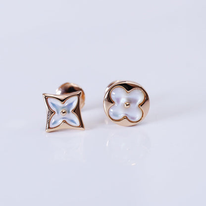 [Marin-Jewelry]STAR AND SUN PINK GOLD MOP STUD EARRINGS