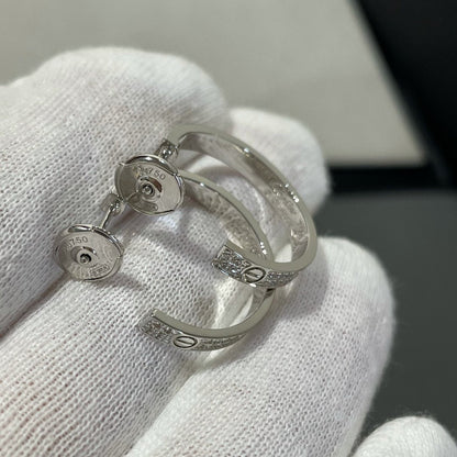 [Marin-Jewelry]LOVE DIAMOND SILVER HOOP EARRINGS