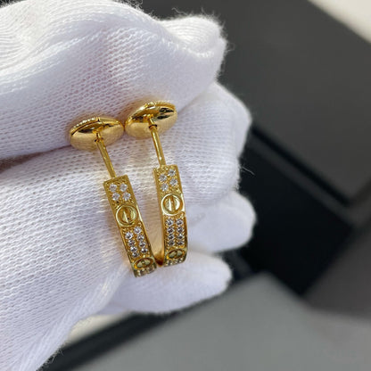 [Marin-Jewelry]LOVE DIAMOND GOLD HOOP EARRINGS