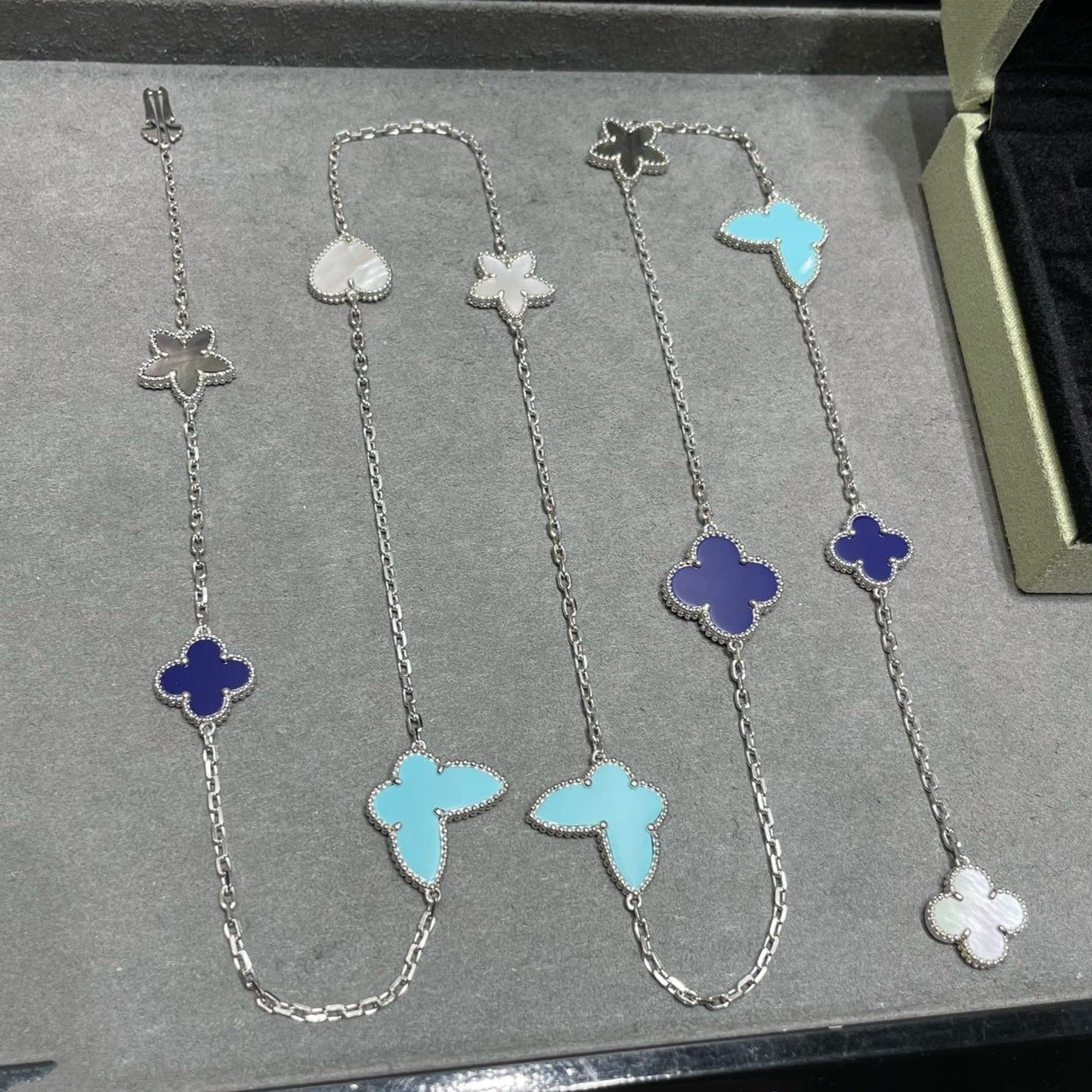 [Marin-Jewelry]LUCKY CLOVER SILVER 11 MOTIF NECKLACE