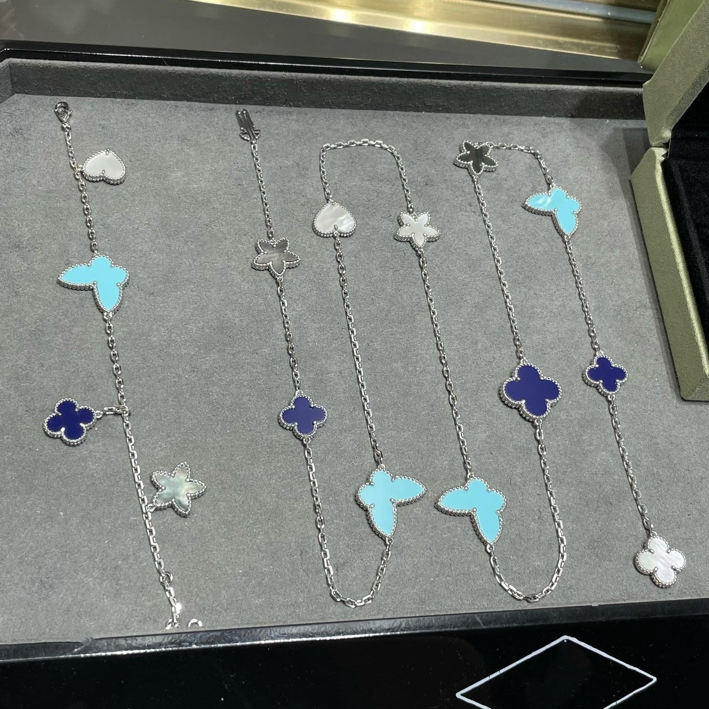 [Marin-Jewelry]LUCKY CLOVER SILVER 11 MOTIF NECKLACE