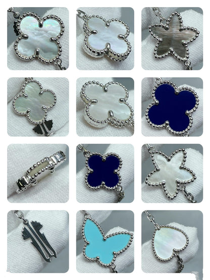 [Marin-Jewelry]LUCKY CLOVER SILVER 11 MOTIF NECKLACE