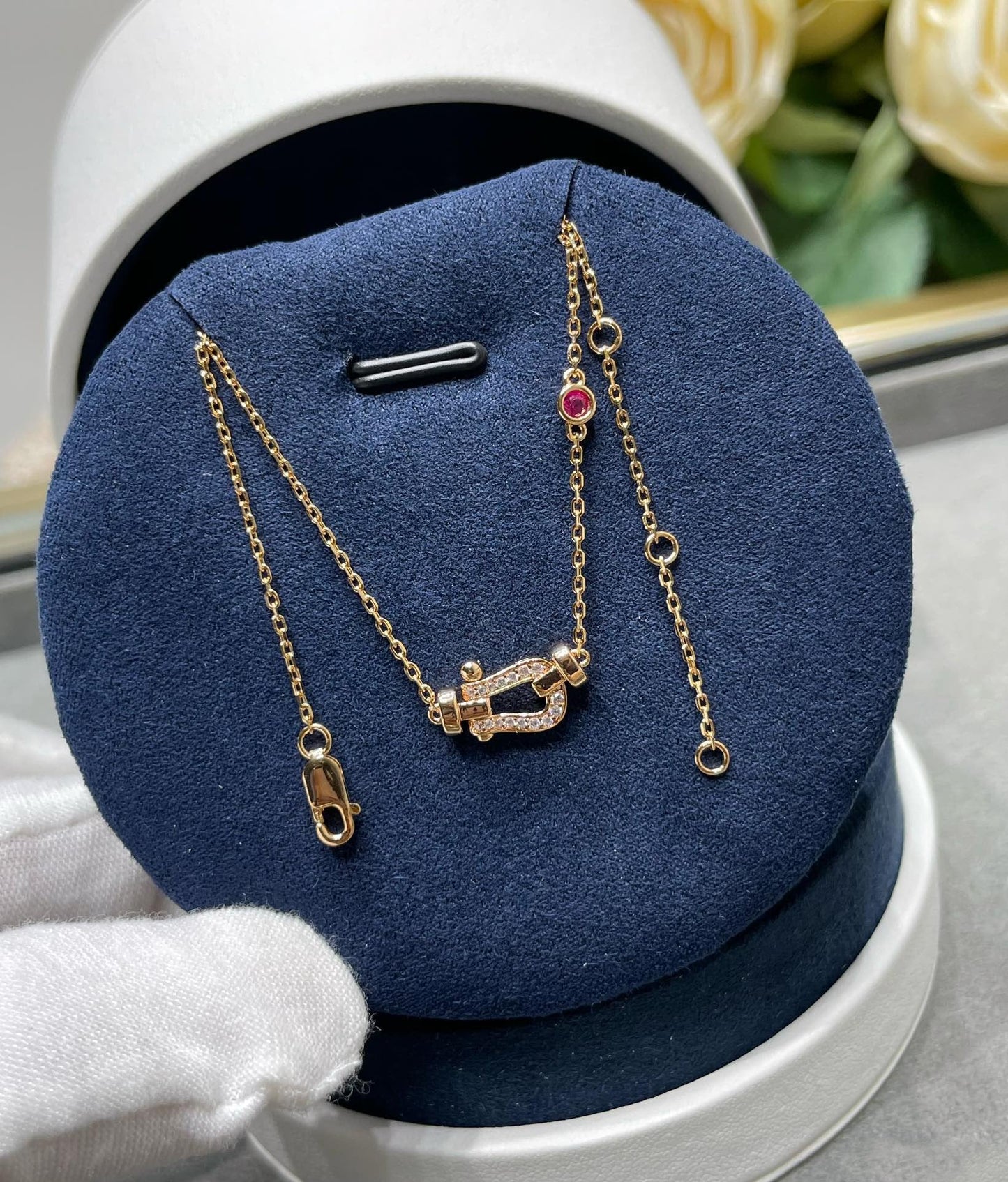[Marin-Jewelry]FORCE 10 DIAMOND PINK GOLD NECKLACE