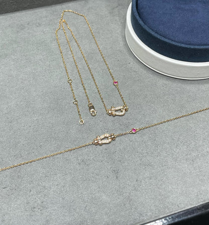 [Marin-Jewelry]FORCE 10 DIAMOND PINK GOLD NECKLACE