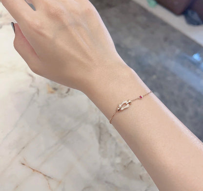 [Marin-Jewelry]FORCE 10 DIAMOND CHAIN LINK PINK GOLD BRACELET