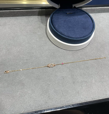 [Marin-Jewelry]FORCE 10 DIAMOND CHAIN LINK PINK GOLD BRACELET