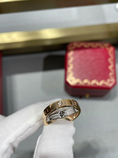 [Marin-Jewelry]LOVE PINK GOLD SILVER DIAMOND DOUBLE RING