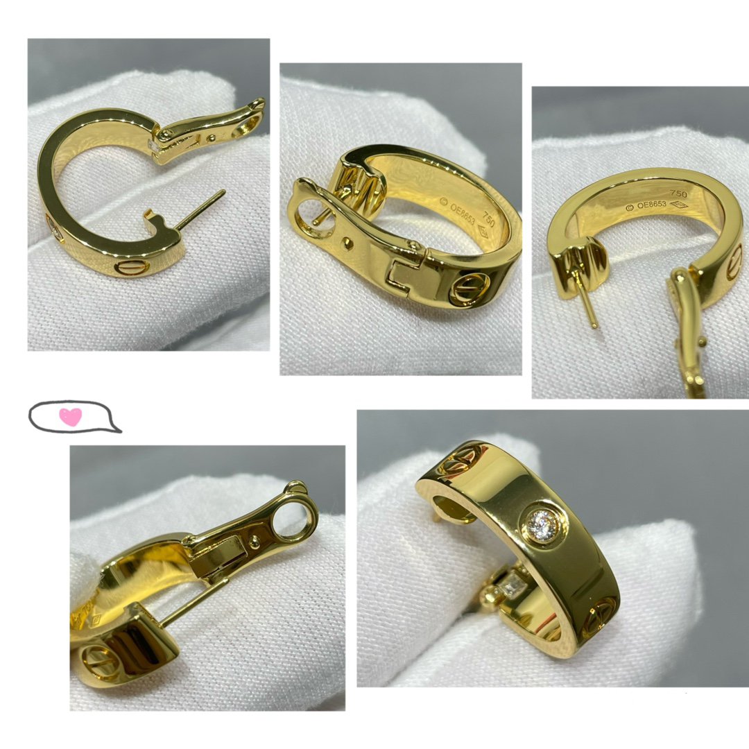 [Marin-Jewelry]LOVE 5.5MM 1 DIAMOND EARRINGS
