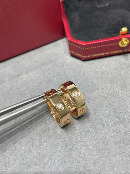 [Marin-Jewelry]LOVE 5.5MM 1 DIAMOND EARRINGS