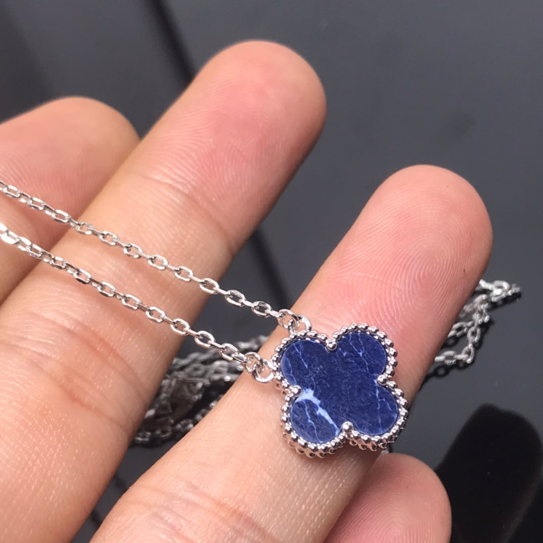 [Marin-Jewelry]CLOVER PIETERSITE SILVER LONG NECKLACE