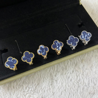 [Marin-Jewelry]CLOVER PIETERSITE MEDIUM STUD EARRINGS