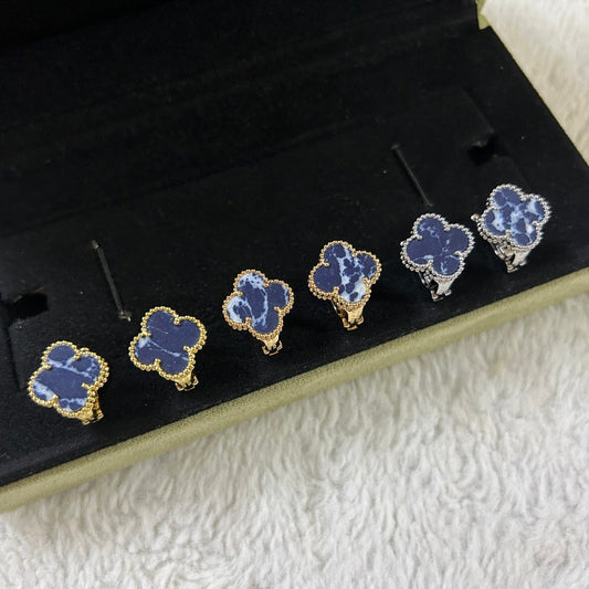 [Marin-Jewelry]CLOVER PIETERSITE MEDIUM STUD EARRINGS
