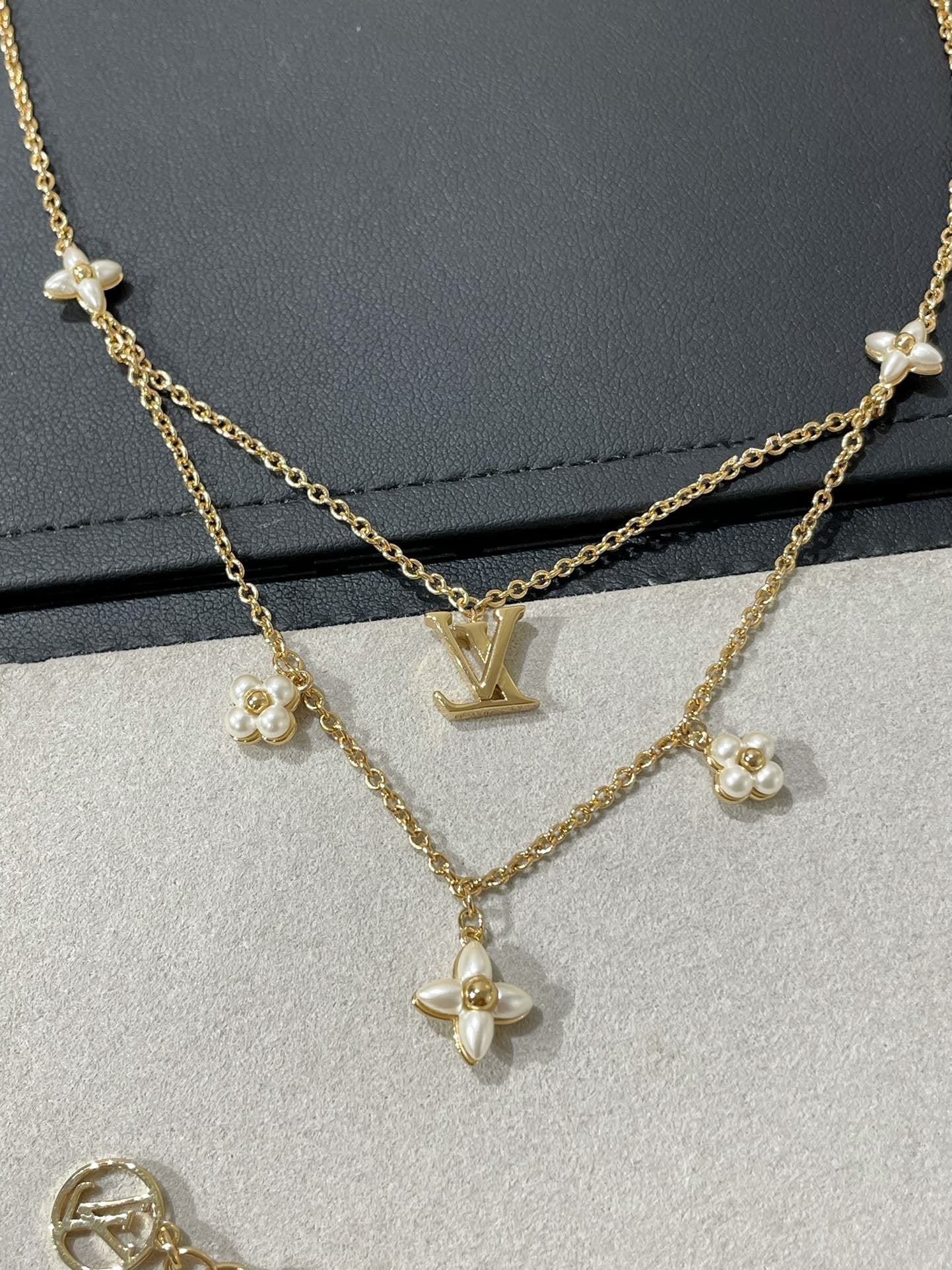 [Marin-Jewelry]FLOWERGRAM GOLD MOP DOUBLE ROW NECKLACE