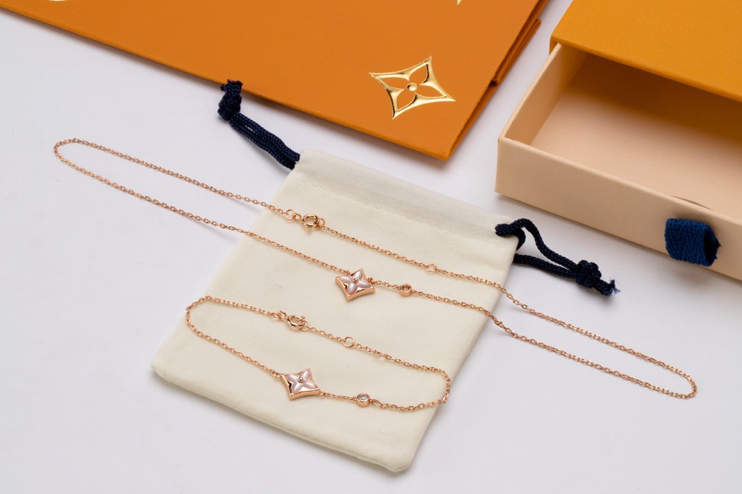 [Marin-Jewelry]STAR PINK MOP 1 DIAMOND PINK GOLD NECKLACE
