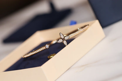 [Marin-Jewelry]IDYLLE GOLD OPEN BRACELET DIAMOND PAVED