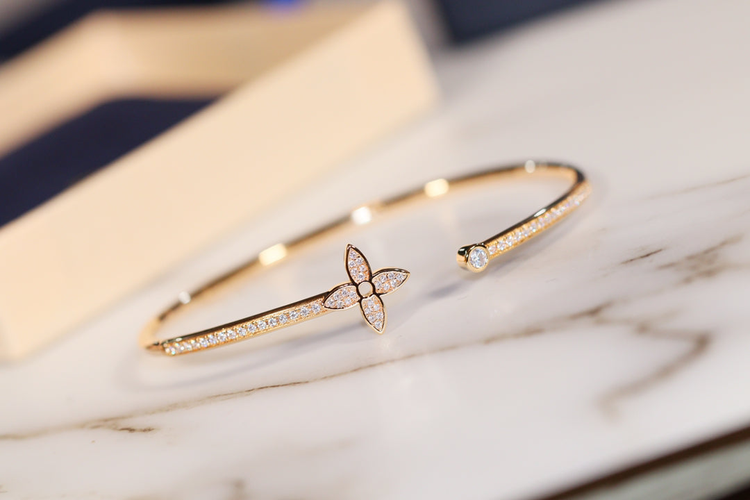 [Marin-Jewelry]IDYLLE GOLD OPEN BRACELET DIAMOND PAVED