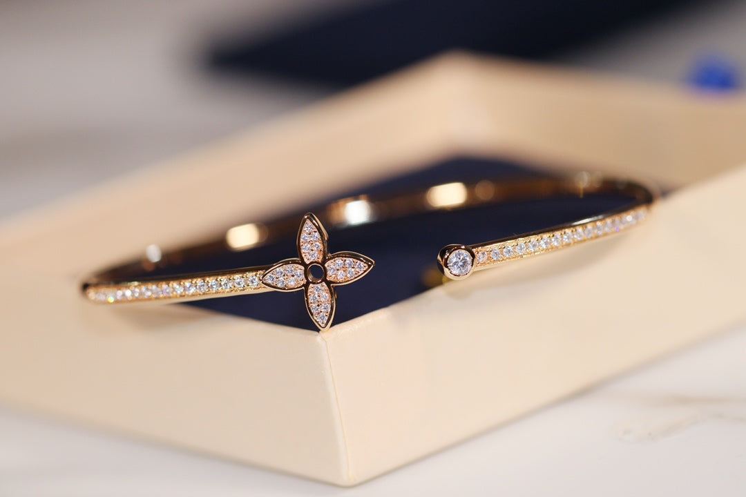 [Marin-Jewelry]IDYLLE GOLD OPEN BRACELET DIAMOND PAVED