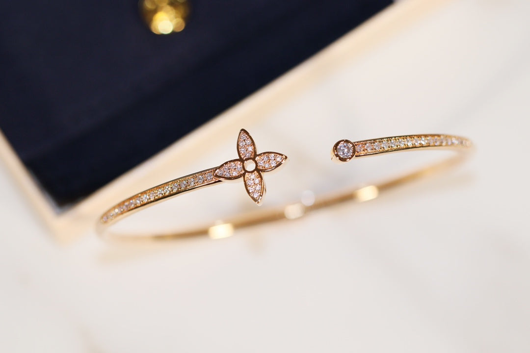 [Marin-Jewelry]IDYLLE GOLD OPEN BRACELET DIAMOND PAVED