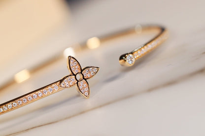 [Marin-Jewelry]IDYLLE GOLD OPEN BRACELET DIAMOND PAVED