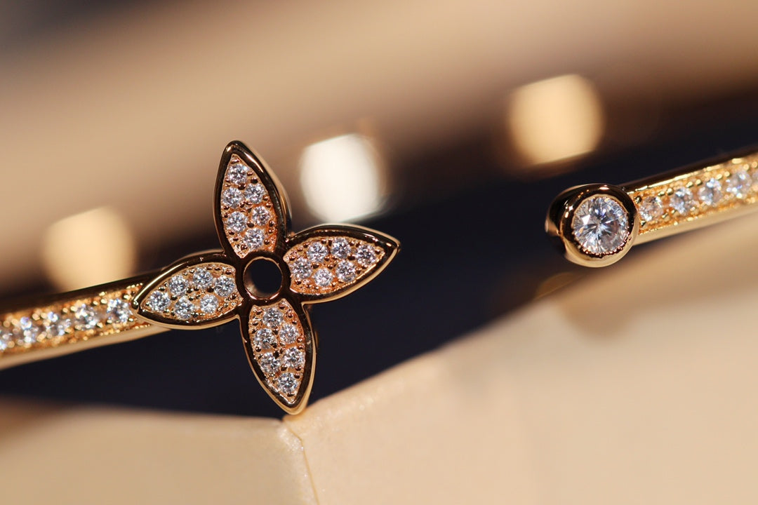 [Marin-Jewelry]IDYLLE GOLD OPEN BRACELET DIAMOND PAVED