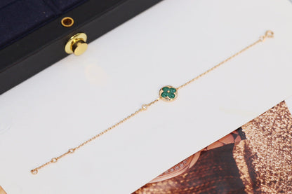 [Marin-Jewelry]STAR AND SUN 4 MOTIF PINK GOLD MALACHITE BRACELET
