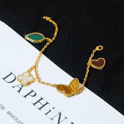 [Marin-Jewelry]LUCKY SPRING 5 MOTIF GOLD BRACELET