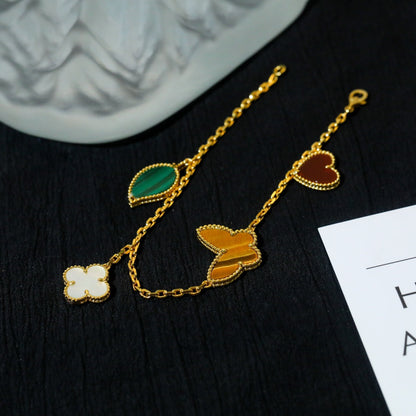 [Marin-Jewelry]LUCKY SPRING 5 MOTIF GOLD BRACELET