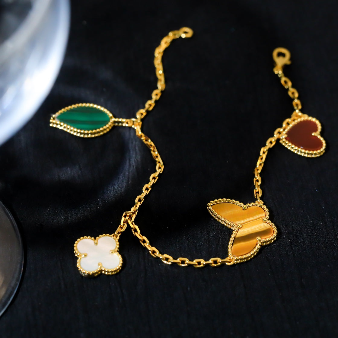 [Marin-Jewelry]LUCKY SPRING 5 MOTIF GOLD BRACELET