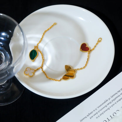 [Marin-Jewelry]LUCKY SPRING 5 MOTIF GOLD BRACELET