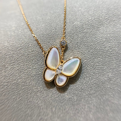 [Marin-Jewelry]BUTTERFLY MOP DIAMOND NECKLACE