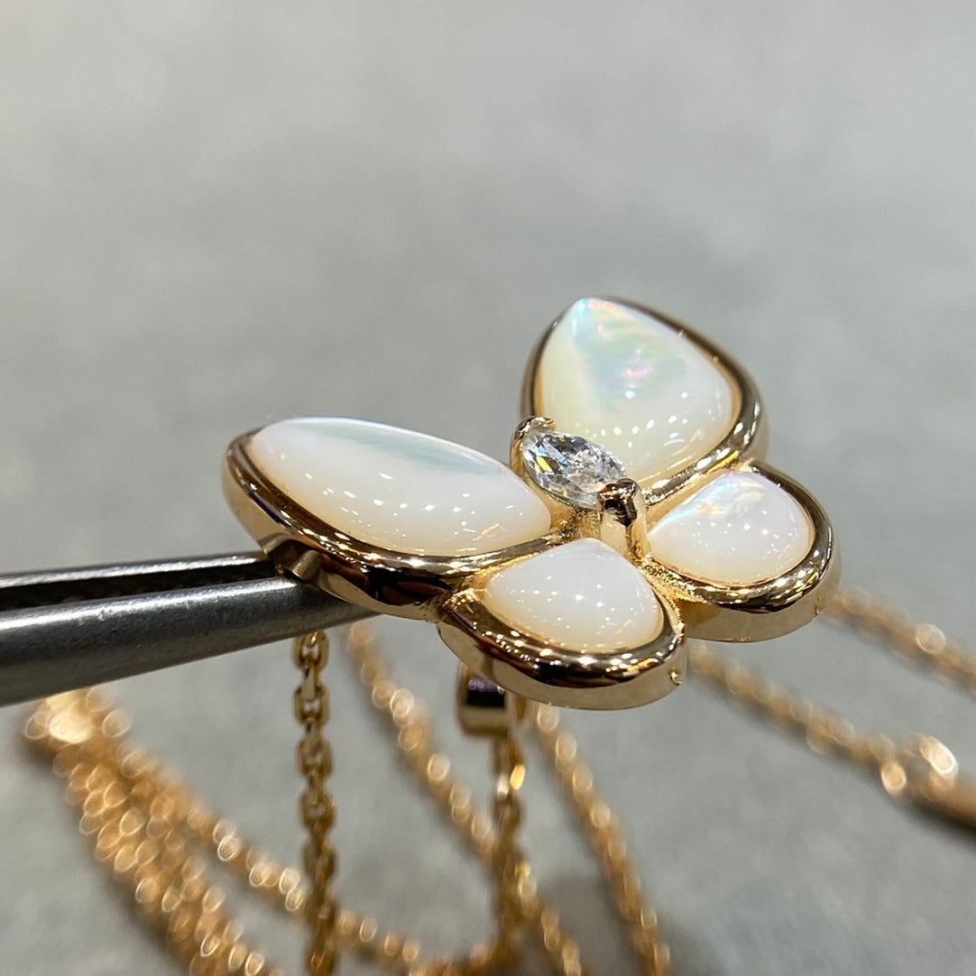 [Marin-Jewelry]BUTTERFLY MOP DIAMOND NECKLACE