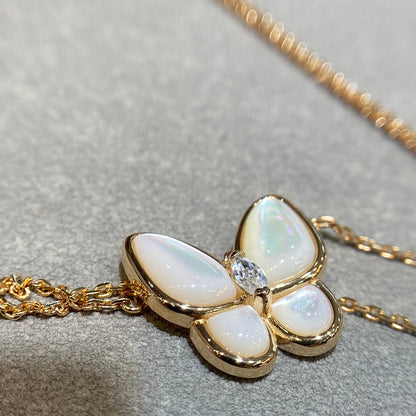 [Marin-Jewelry]BUTTERFLY MOP DIAMOND NECKLACE