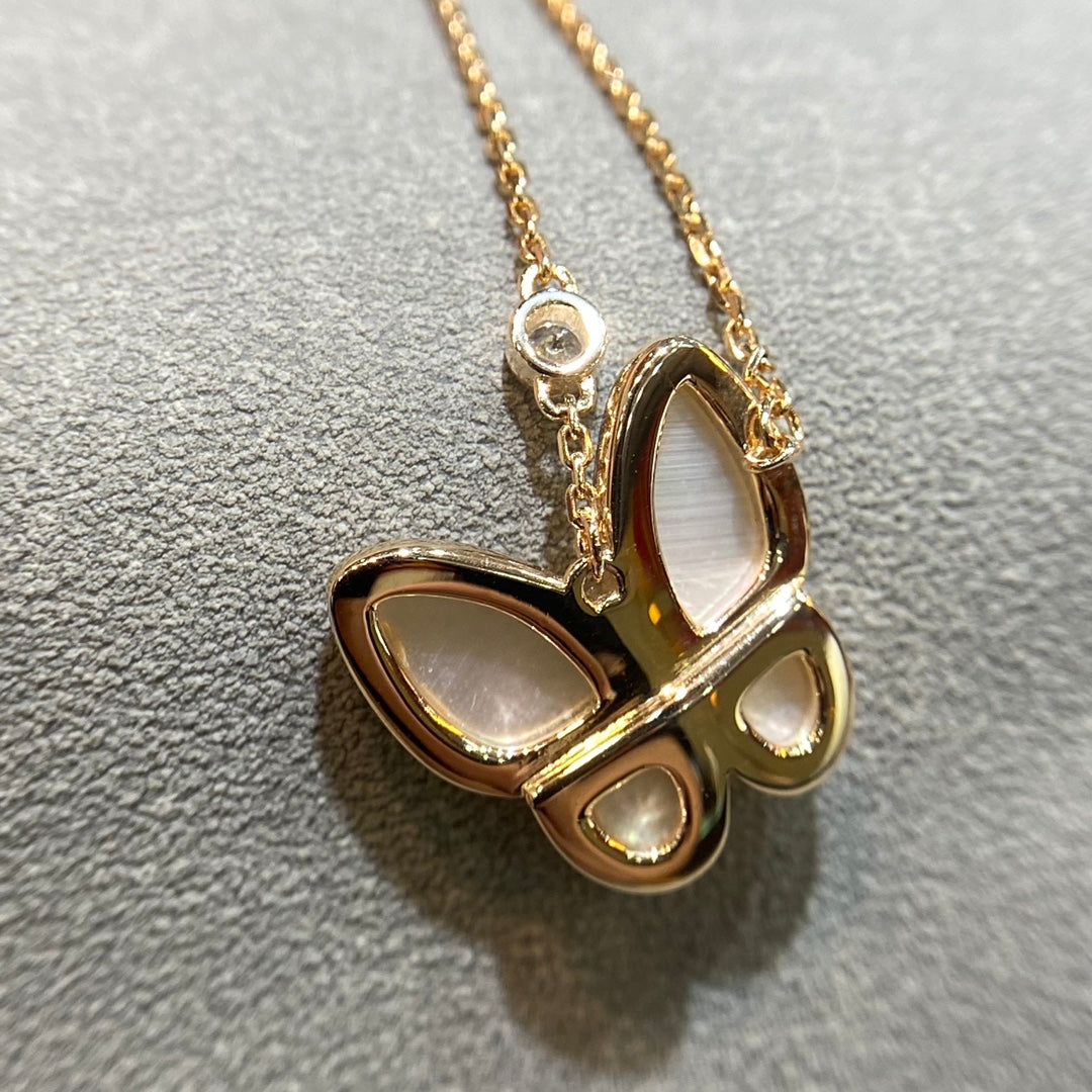[Marin-Jewelry]BUTTERFLY MOP DIAMOND NECKLACE