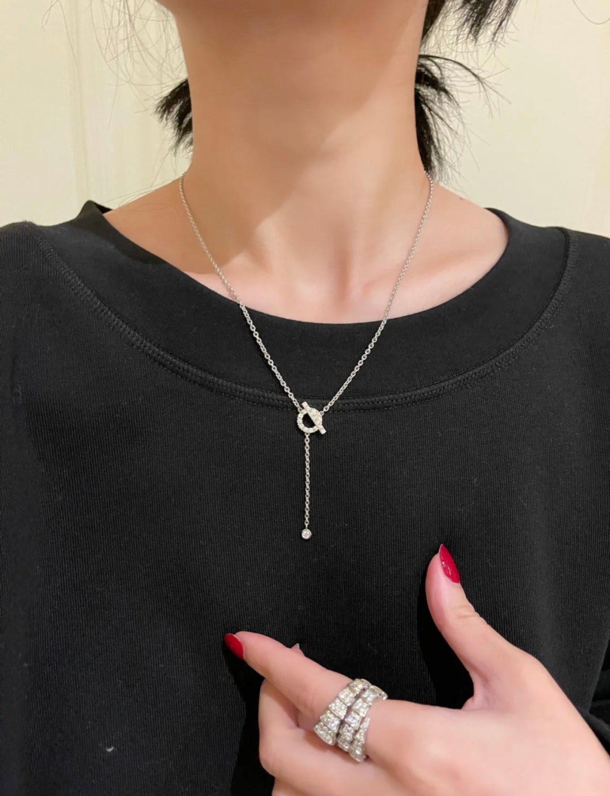 [Marin-Jewelry]FINESSE SILVER DIAMOND NECKLACE