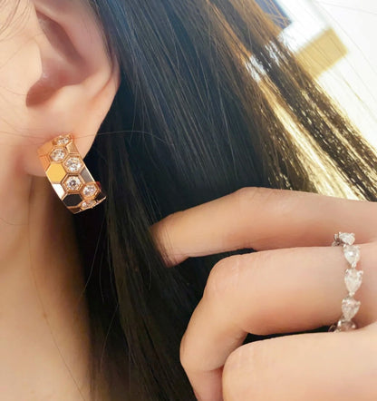 [Marin-Jewelry]BEE LOVE DIAMOND HOOP EARRINGS