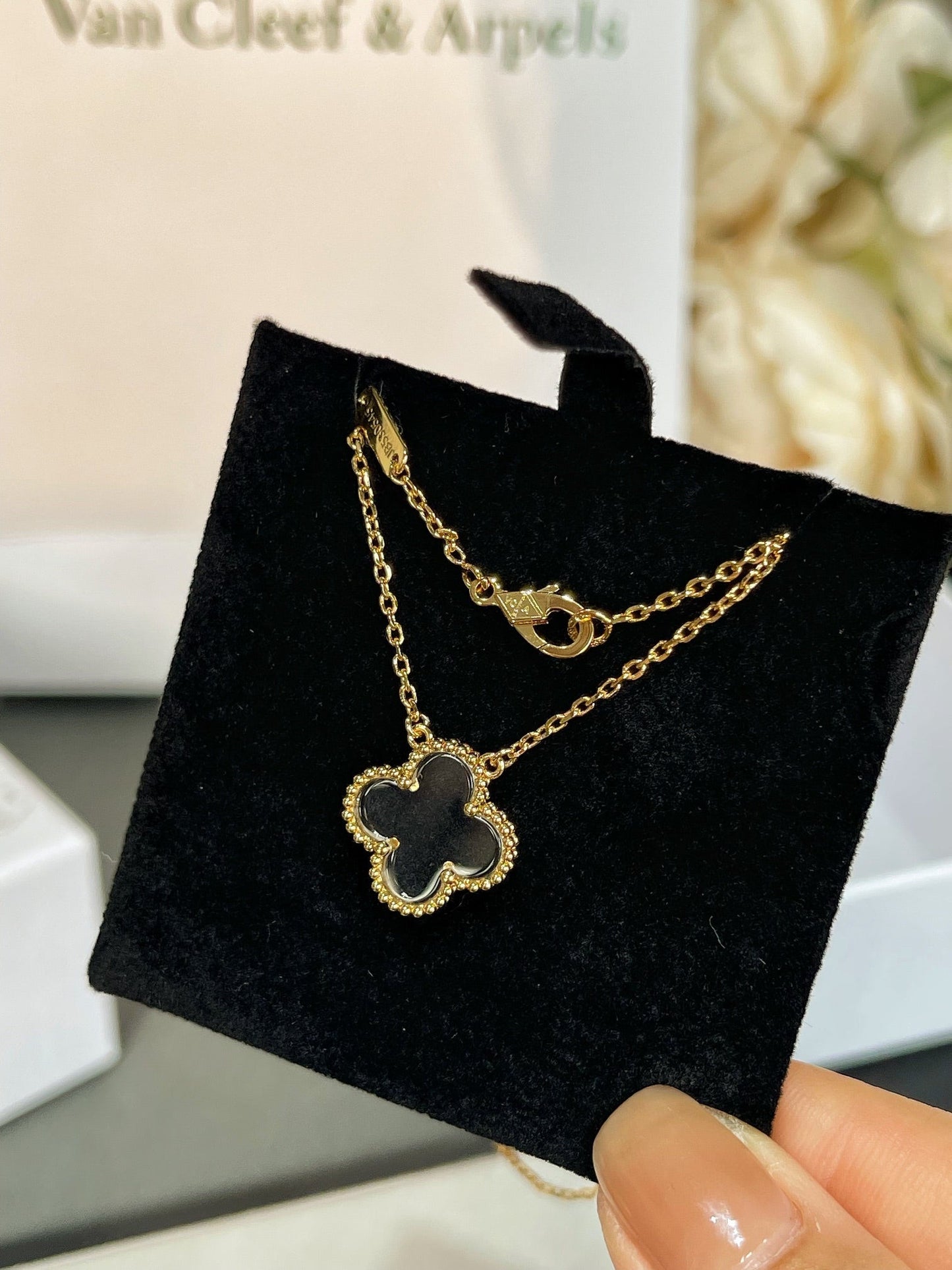 [Marin-Jewelry]CLOVER ROCK CRYSTAL Marin-Jewelry GOLD NECKLACE