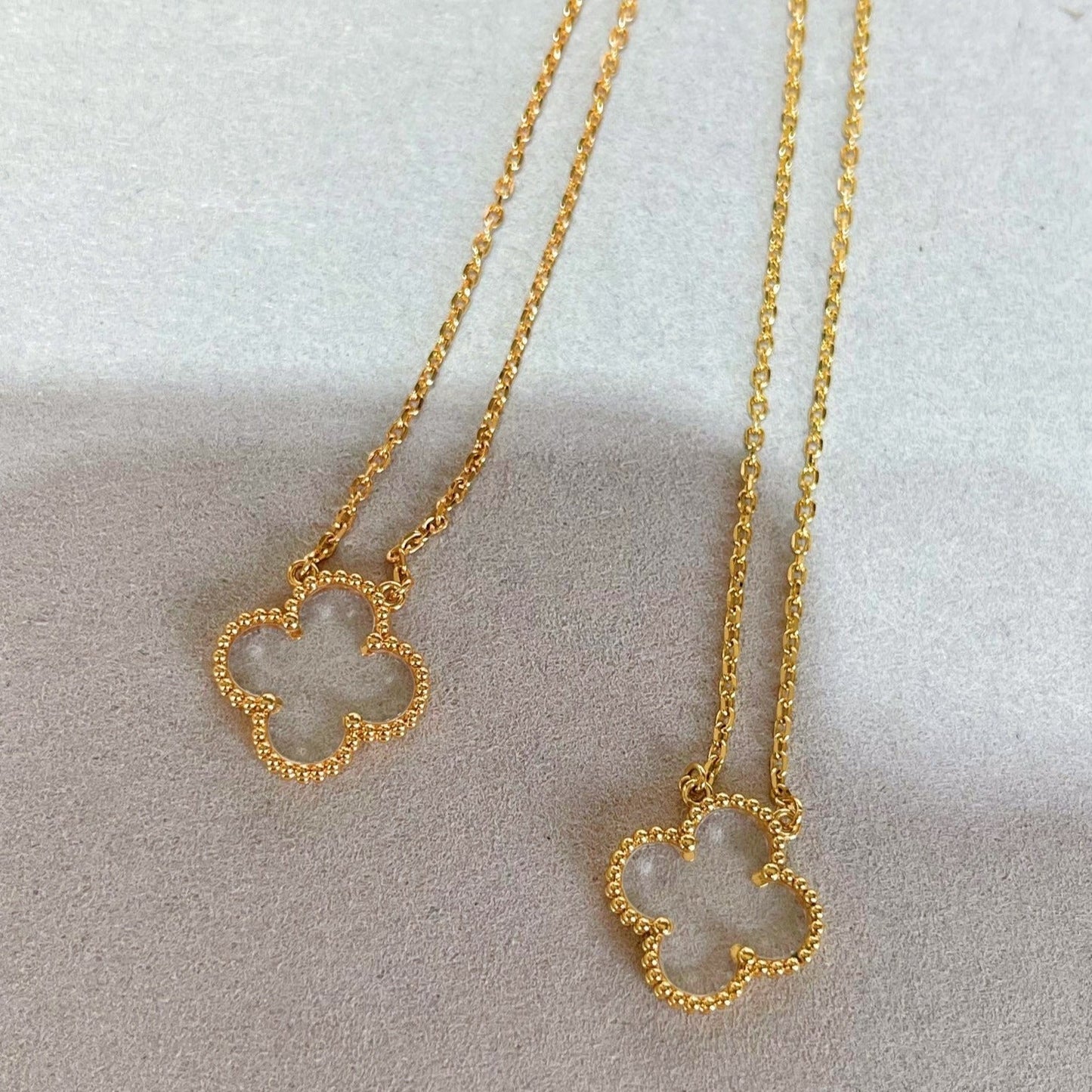 [Marin-Jewelry]CLOVER ROCK CRYSTAL Marin-Jewelry GOLD NECKLACE
