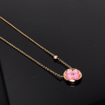 [Marin-Jewelry]COLOR BLOSSOM PINK MOP SUN GOLD NECKLACE