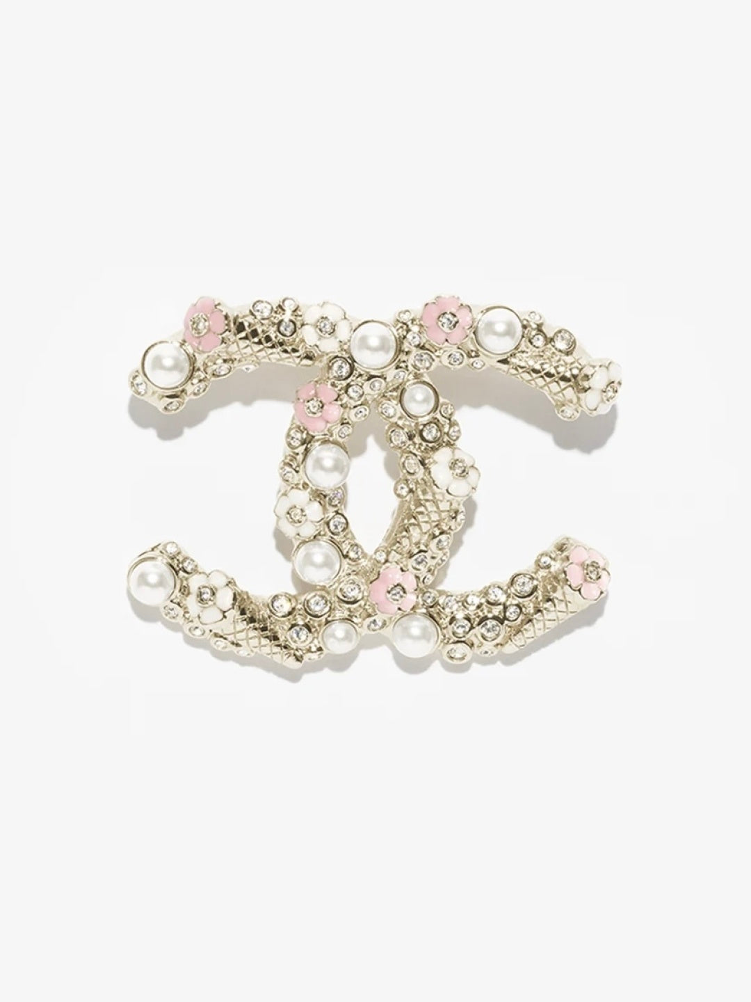 [Marin-Jewelry]26C Pink-White Enamel Ice Cream Cone Double C Brooch