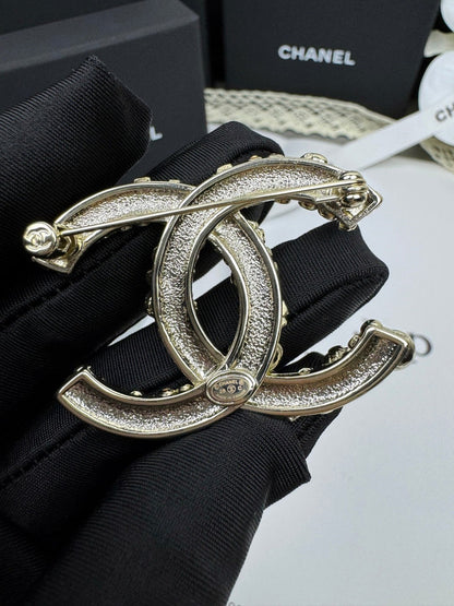 [Marin-Jewelry]26C Pink-White Enamel Ice Cream Cone Double C Brooch
